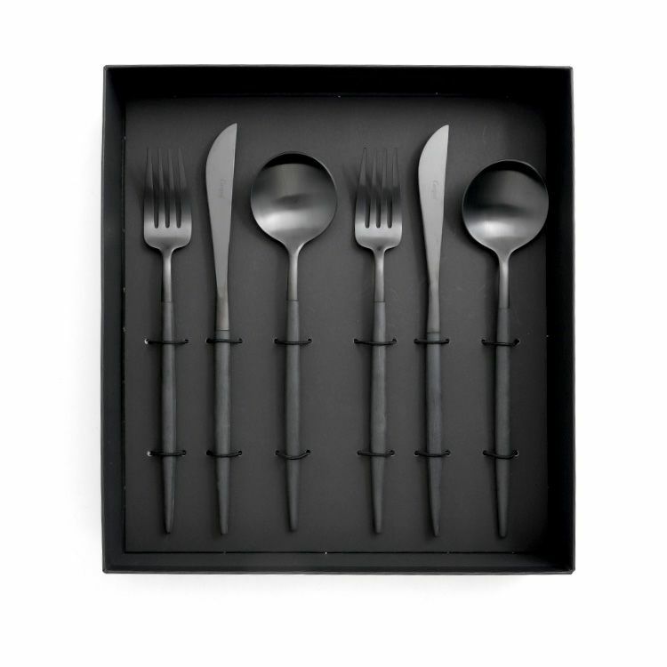 クチポール（Cutipol） ゴア/GOA オールブラック ディナー6点セット 化粧箱付