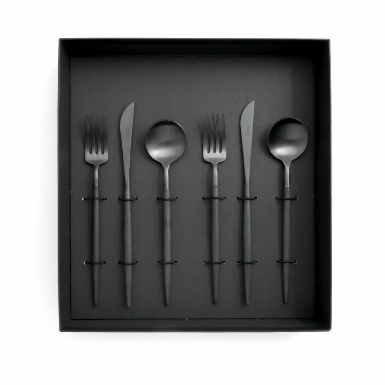 クチポール（Cutipol） ゴア/GOA オールブラック デザート6点セット 化粧箱付