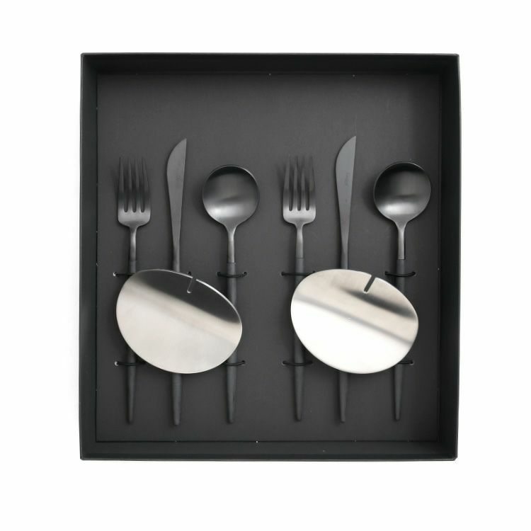 クチポール（Cutipol） ゴア/GOA オールブラック デザート8点セット 化粧箱付