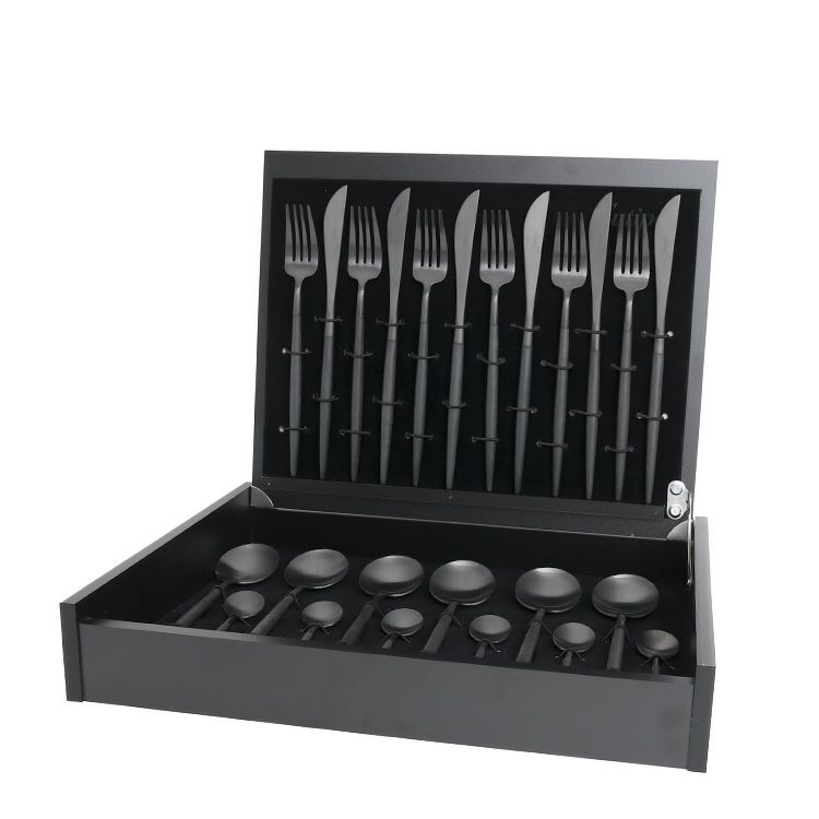 クチポール（Cutipol） ゴア/GOA オールブラック ディナー24点セット