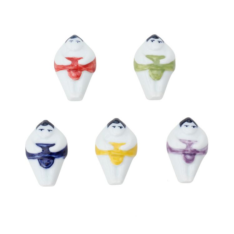 藍花 おすもうさん ぷっくり箸置 ギフトセット 5個組