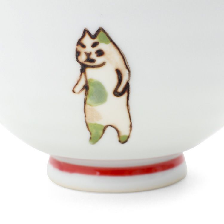 藍花 たち猫 飯碗 茶碗