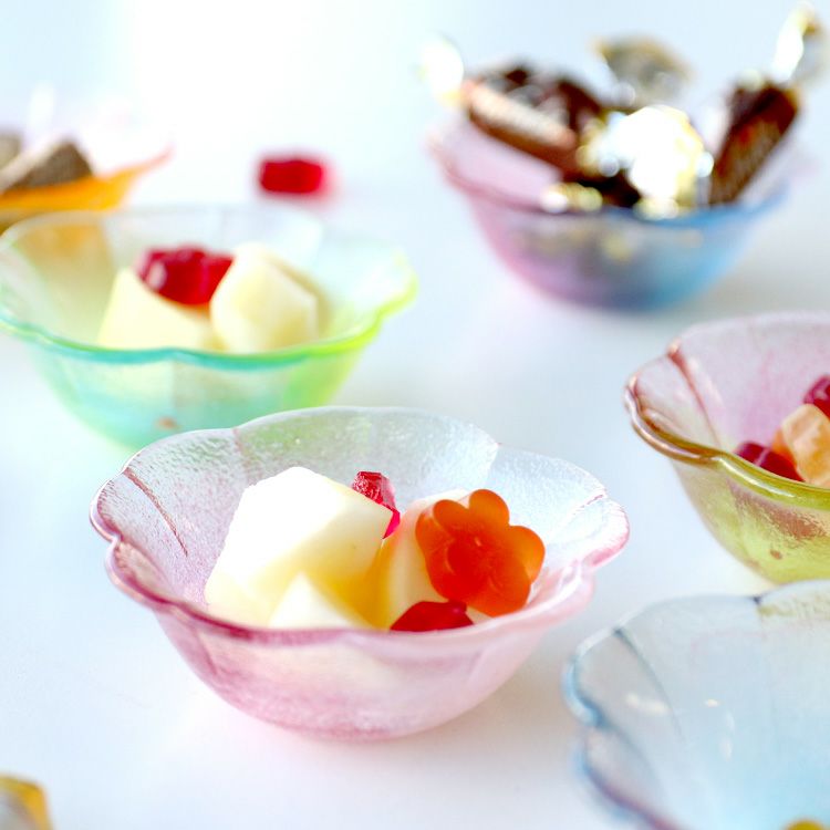 藍花×岩澤硝子 小鉢 白桜