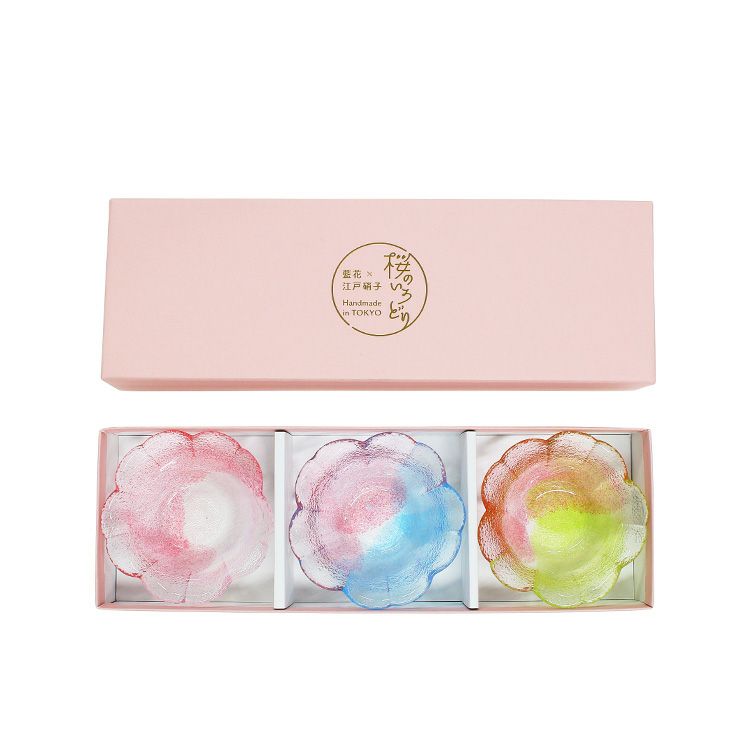 藍花×岩澤硝子 小鉢 3色セット